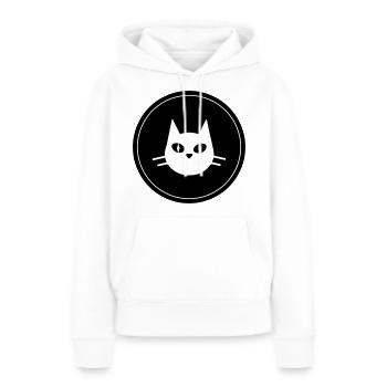 Cercle de tête de chat - Sweat à capuche Premium bio Femme - blanc - Devant - Julia (174cm)