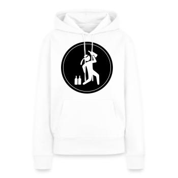 Cercle de consommation d’alcool - Sweat à capuche Premium bio Femme - blanc - Devant - Julia (174cm)