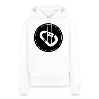 Equipement d’escalade cercle de mousqueton - Sweat à capuche Premium bio Femme - blanc - Devant - Julia (174cm)