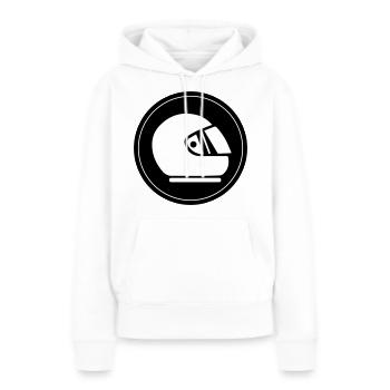 Pilote de course barre cercle de course - Sweat à capuche Premium bio Femme - blanc - Devant - Julia (174cm)
