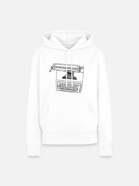 Schreibmaschine - Frauen Premium Bio Hoodie - Weiß