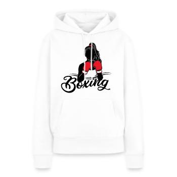 Femmes Boxing mma combat sporty fitness ring - Sweat à capuche Premium bio Femme - blanc - Devant - Julia (174cm)
