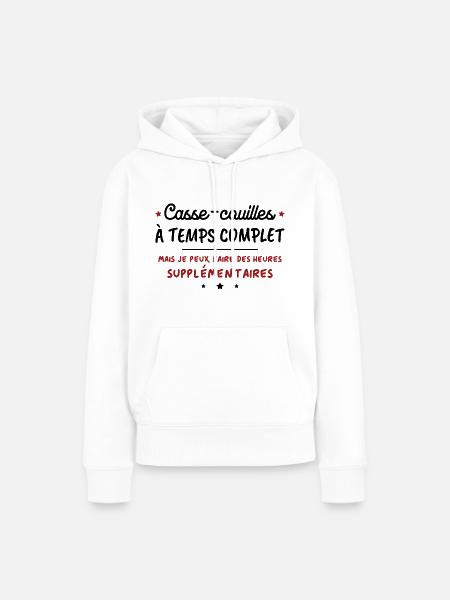 Humorvolle Vollzeit-Ballbrecher - Frauen Premium Bio Hoodie - Weiß