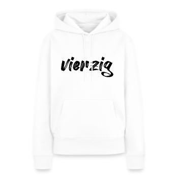 vierzig 40 Schriftzug - Frauen Premium Bio Hoodie - Weiß - Vorne - Julia (174cm)