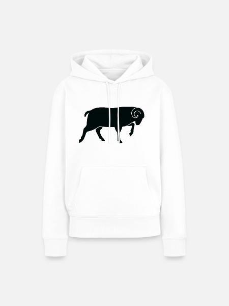 Ein laufender Schafbock - Frauen Premium Bio Hoodie - Weiß