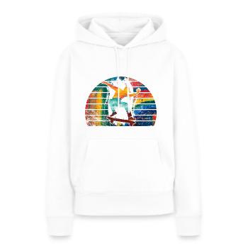 Skateboard Freestyle - Frauen Premium Bio Hoodie - Weiß - Vorne - Julia (174cm)