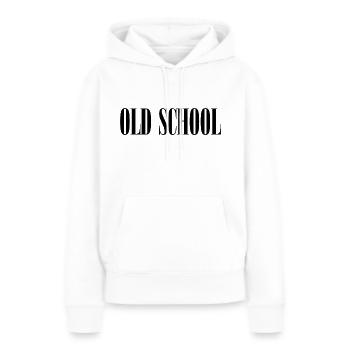 OLD SCHOOL - Frauen Premium Bio Hoodie - Weiß - Vorne - Julia (174cm)