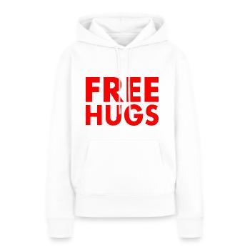 Free hugs - Frauen Premium Bio Hoodie - Weiß - Vorne - Julia (174cm)