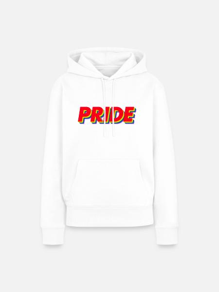 Pride 3D Regenbogenfarben - Frauen Premium Bio Hoodie - Weiß