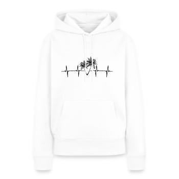 Palmiers - Sweat à capuche Premium bio Femme - blanc - Devant - Julia (174cm)