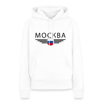 T-Shirt Moscou – Métropole de l’Elégance - Sweat à capuche Premium bio Femme - blanc - Devant - Julia (174cm)