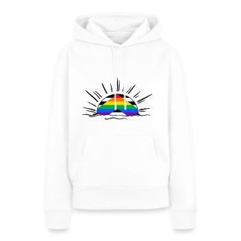 hétéro allié lgbt gay pride queer lgbtq hétéro - Sweat à capuche Premium bio Femme - blanc - Devant - Julia (174cm)