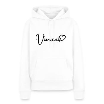 Venise Heartbeat Italie Venise - Sweat à capuche Premium bio Femme - blanc - Devant - Julia (174cm)