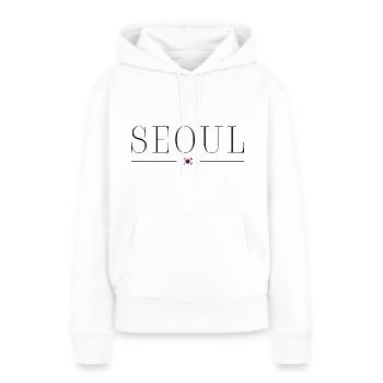 Ich liebe Seoul - Frauen Premium Bio Hoodie - Weiß - Vorne - Julia (174cm)