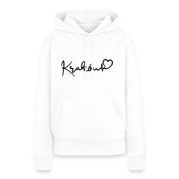 Rythme cardiaque de Cracovie - Sweat à capuche Premium bio Femme - blanc - Devant - Julia (174cm)