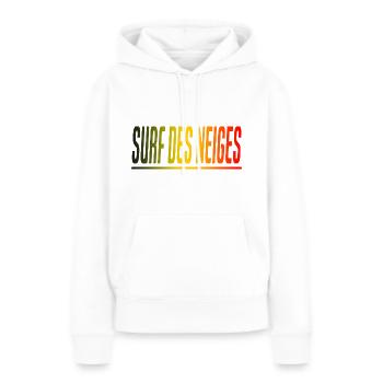 SURF DES NEIGES CADEAU SPORT SURFEUR BELGIQUE - Sweat à capuche Premium bio Femme - blanc - Devant - Julia (174cm)
