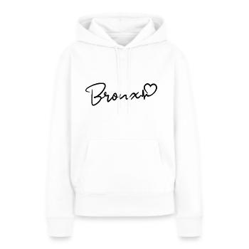 Bronx Herzschlag NYC - Frauen Premium Bio Hoodie - Weiß - Vorne - Julia (174cm)