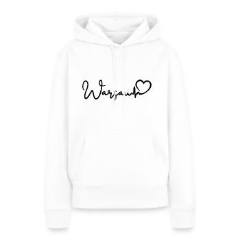 Varsovie Pologne Varsovie battement de cœur - Sweat à capuche Premium bio Femme - blanc - Devant - Julia (174cm)