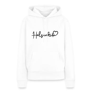 Helsinki Herzschlag - Frauen Premium Bio Hoodie - Weiß - Vorne - Julia (174cm)