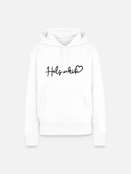 Helsinki Herzschlag - Frauen Premium Bio Hoodie - Weiß