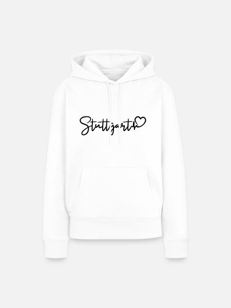 Stuttgart Herzschlag - Frauen Premium Bio Hoodie - Weiß