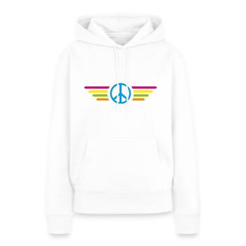 Ailes de la paix - Sweat à capuche Premium bio Femme - blanc - Devant - Julia (174cm)