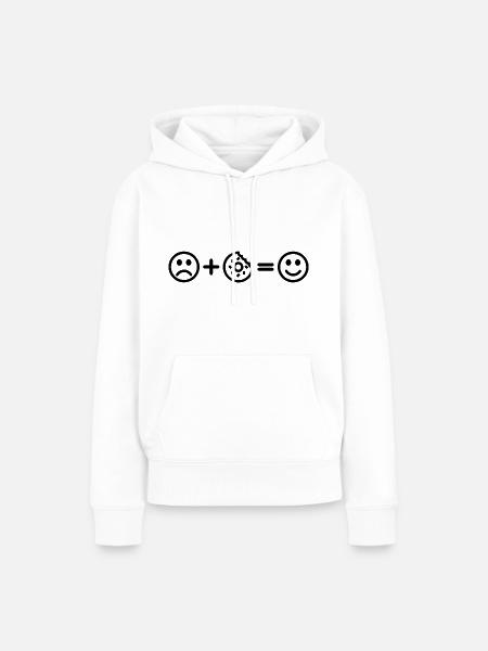 Donut Smiley - Frauen Premium Bio Hoodie - Weiß