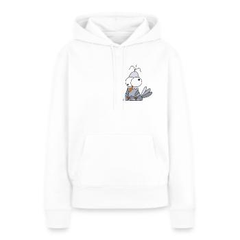 Möwe Xiao verwirrt - Frauen Premium Bio Hoodie - Weiß - Vorne - Julia (174cm)