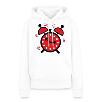 Aufwachen - Nicht am Morgen - Spät - Frauen Premium Bio Hoodie - Weiß - Vorne - Julia (174cm)