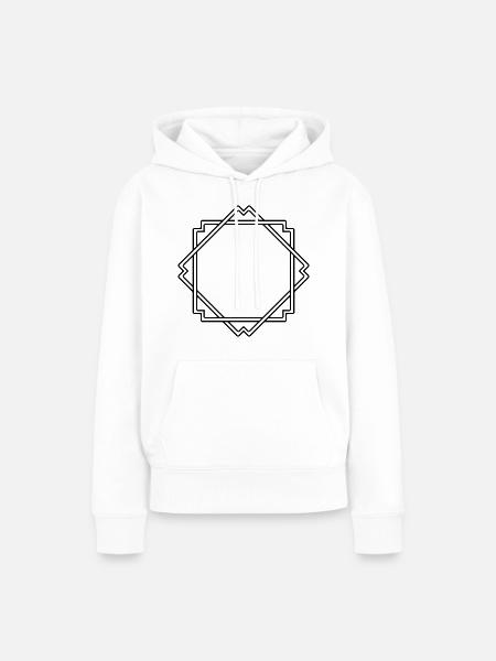 Bunter Quadratischer Rahmen Deko - Frauen Premium Bio Hoodie - Weiß