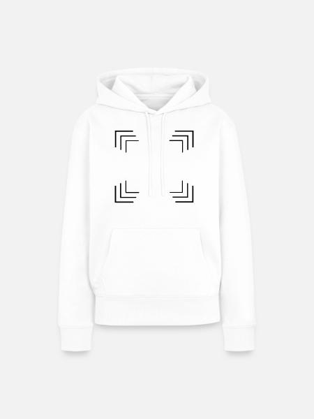 Ecken Rahmen in schwarz - Frauen Premium Bio Hoodie - Weiß