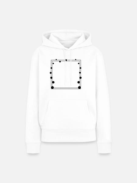 Gepunkteter Rahmen Quadratisch schwarz - Frauen Premium Bio Hoodie - Weiß