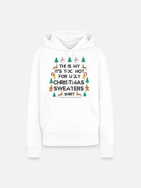 Weihnachtspullover - Frauen Premium Bio Hoodie - Weiß
