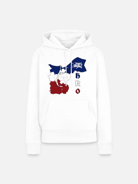 Rostock Umriss HRO - Frauen Premium Bio Hoodie - Weiß