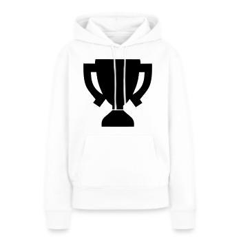 pokal - Frauen Premium Bio Hoodie - Weiß - Vorne - Julia (174cm)