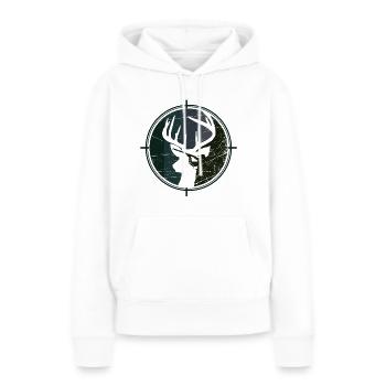 Jäger - Jagd - Hirsch - Frauen Premium Bio Hoodie - Weiß - Vorne - Julia (174cm)