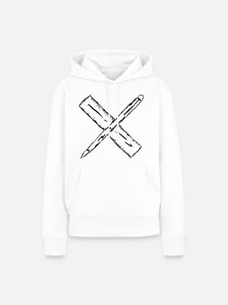 Stift und Lineal - Frauen Premium Bio Hoodie - Weiß