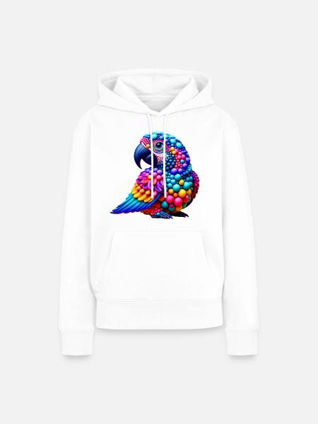 Pop-Art-Bird (01) - Frauen Premium Bio Hoodie - Weiß