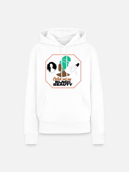 Lebendiges Afro-Frauen-Feier-Design - Frauen Premium Bio Hoodie - Weiß