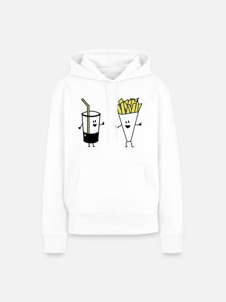 french fries drink - Frauen Premium Bio Hoodie - Weiß