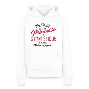 Princesse et gymnastique - Sweat à capuche Premium bio Femme - blanc - Devant - Julia (174cm)