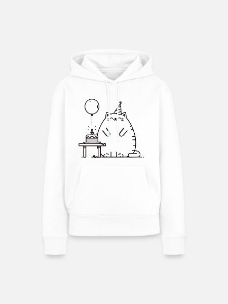 FatCat - Frauen Premium Bio Hoodie - Weiß