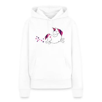 unicorn - Einhorn Sternenstaub - Frauen Premium Bio Hoodie - Weiß - Vorne - Julia (174cm)