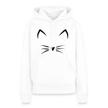 Katzengesicht - Frauen Premium Bio Hoodie - Weiß - Vorne - Julia (174cm)