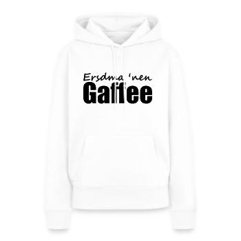 Sächsisch - Dialekt - Spruch - Frauen Premium Bio Hoodie - Weiß - Vorne - Julia (174cm)