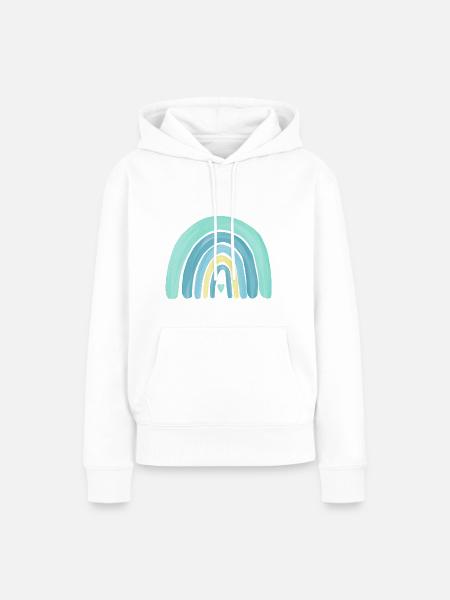Bunter Regenbogen - Frauen Premium Bio Hoodie - Weiß