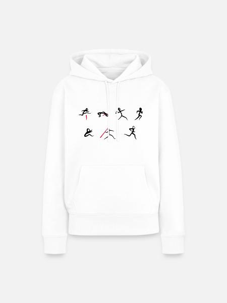 Leichtathletik, Siebenkampf - Frauen Premium Bio Hoodie - Weiß