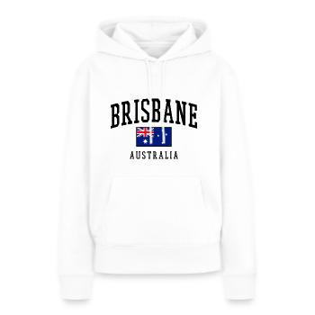 Brisbane - Drapeau de l’Australie - Sweat à capuche Premium bio Femme - blanc - Devant - Julia (174cm)