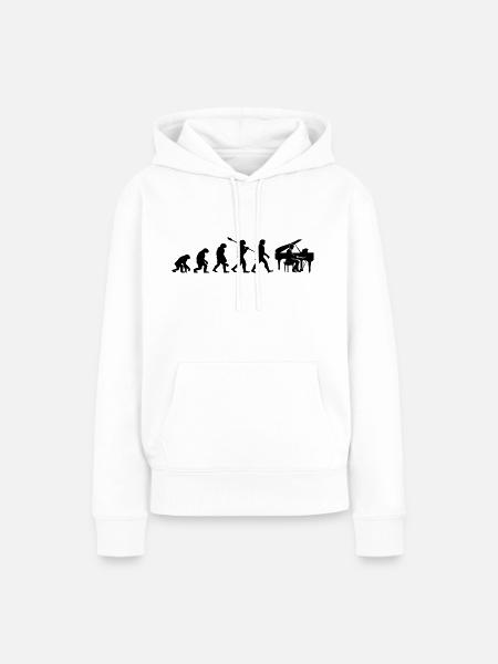 Evolution Pianist - Frauen Premium Bio Hoodie - Weiß