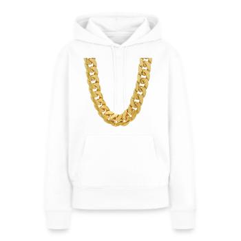 Ma chaîne en or - Sweat à capuche Premium bio Femme - blanc - Devant - Julia (174cm)
